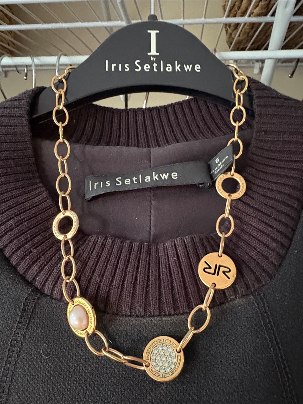 Rebecca IT gold plated station necklace